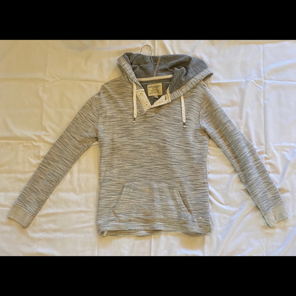 American Eagle - Quarter Button Hoodie - Men’s Small (Oversized)